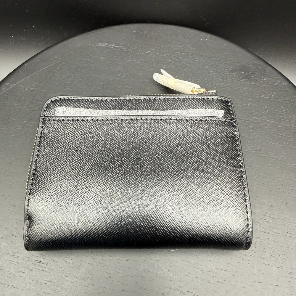 NWT Kate Spade Madison Small L-Zip Wallet Black Saffiano Leather Gold Hardware - Picture 2 of 8